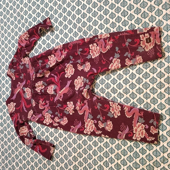 Tea collection Riko Wrap Neck Toddler Romper Dragon Floral Print Sz 18 24 Month - Picture 3 of 5